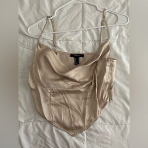 Forever 21 Cream Cowl Neck corset